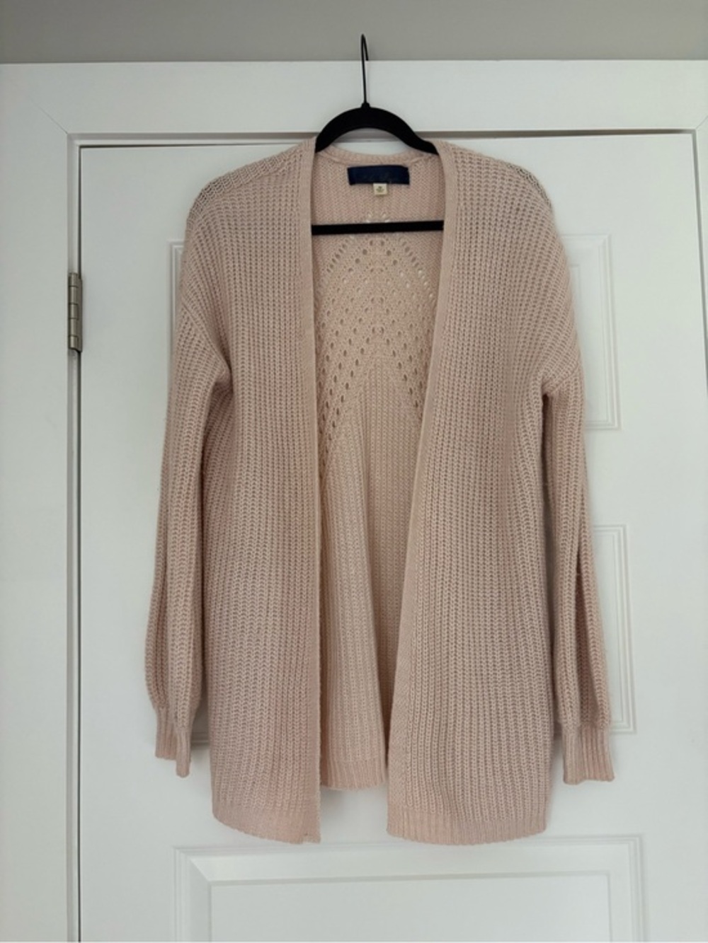 Blue Rain Open Front Knit Cardigan - Blush Pink